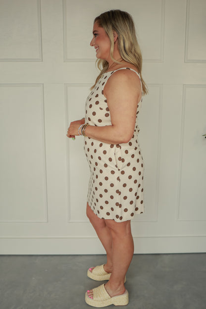 THE CREAM DOT DREAM DRESS