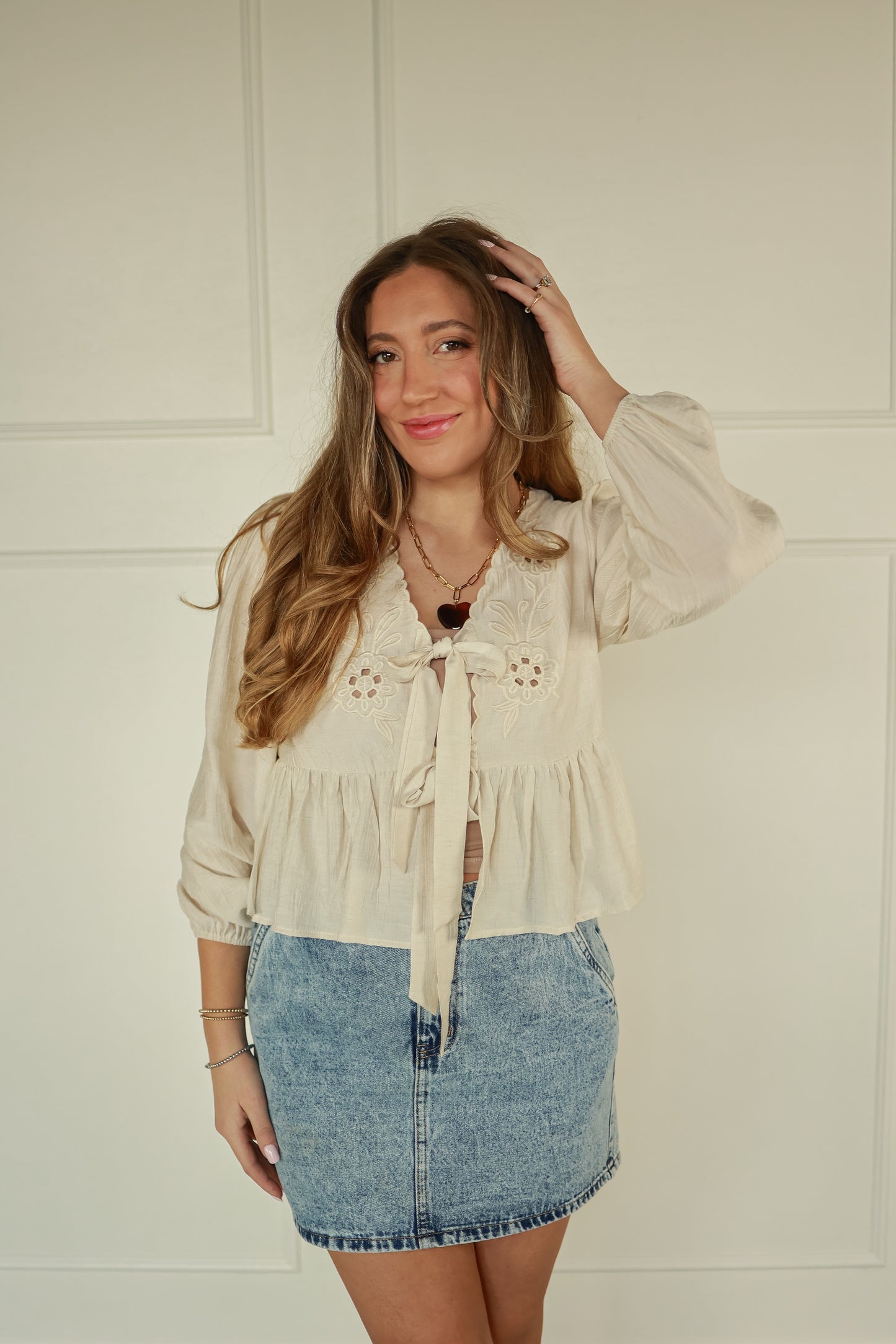 THE BLOSSOM EYELET TOP