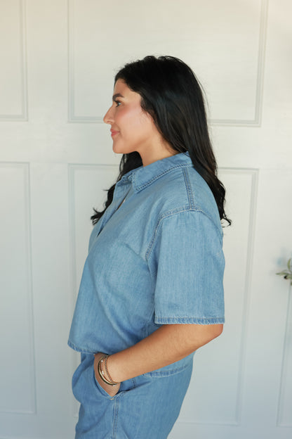 CLASSIC CHARM DENIM SET | TOP ONLY