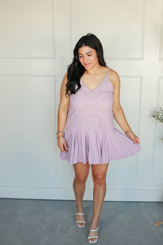 LAVENDER DROP WAIST SLIP DRESS