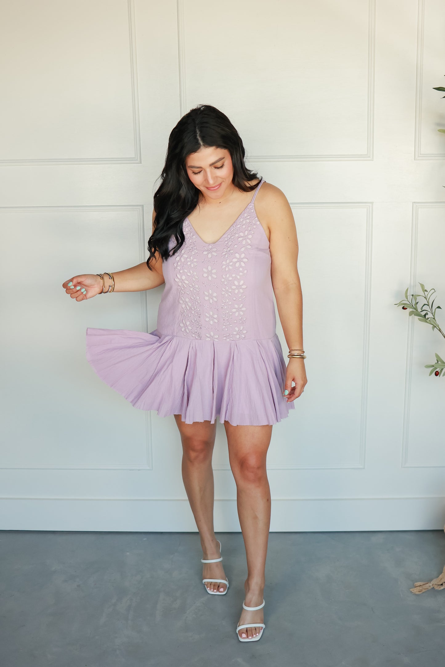 LAVENDER DROP WAIST SLIP DRESS