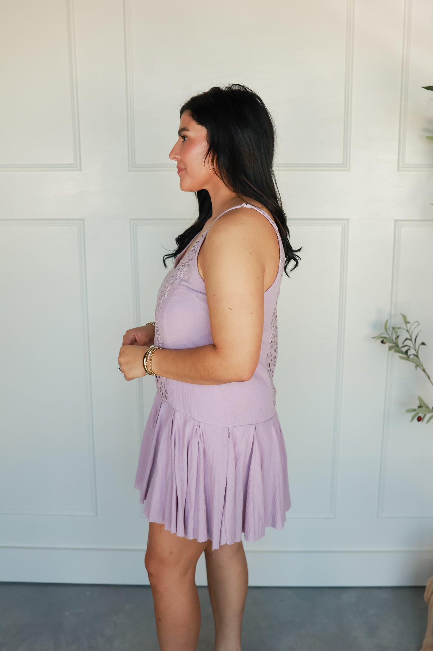 LAVENDER DROP WAIST SLIP DRESS