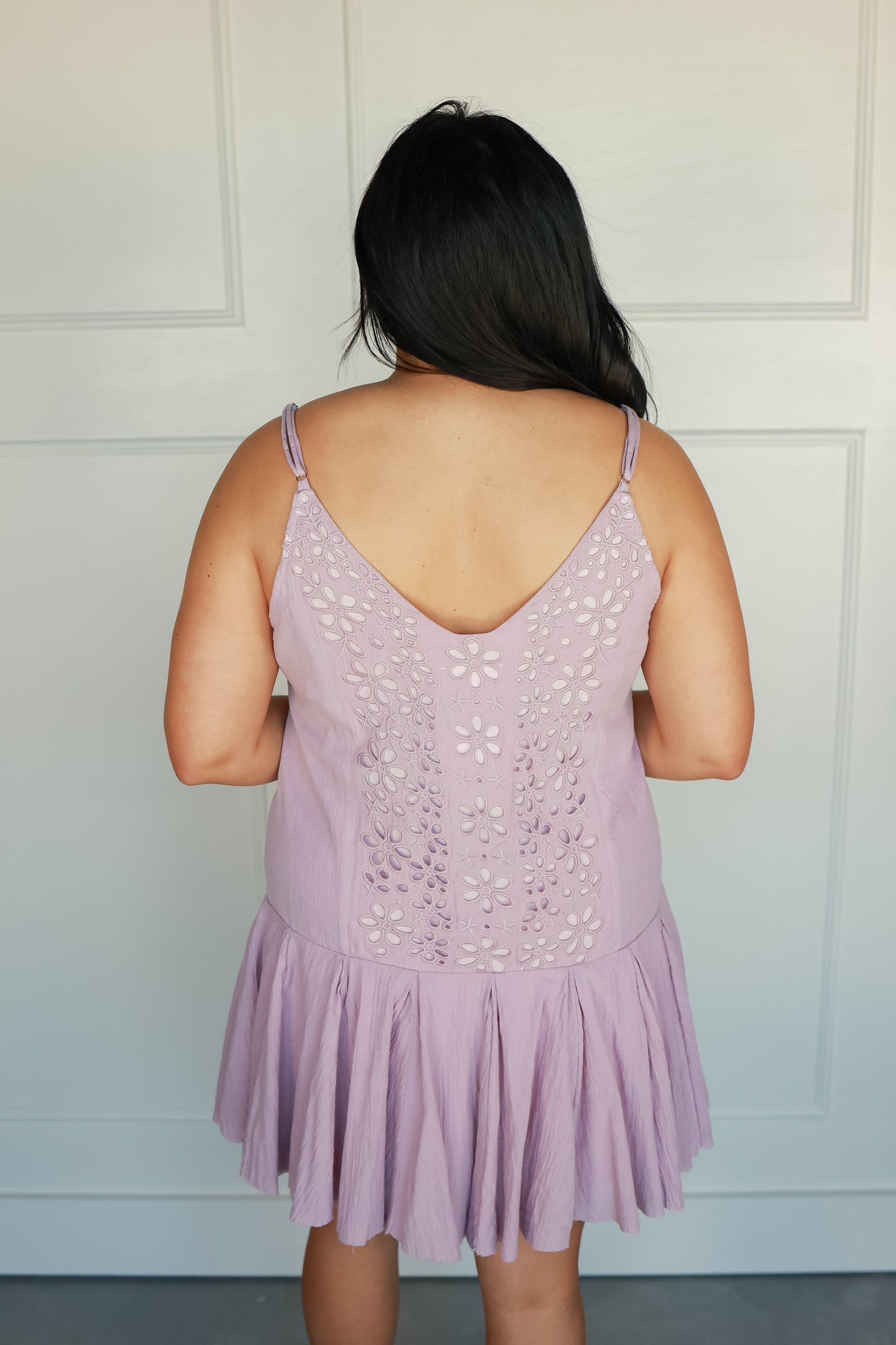 LAVENDER DROP WAIST SLIP DRESS