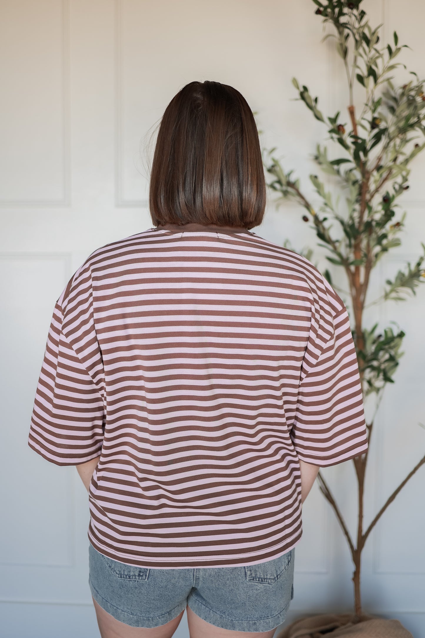 THE LENA STRIPED RELAXED FIT TOP