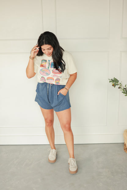 THE MINERAL WASHED COMFY BAGGY SHORTS
