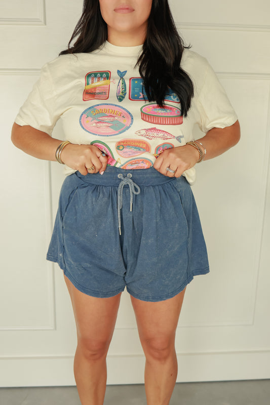 THE MINERAL WASHED COMFY BAGGY SHORTS