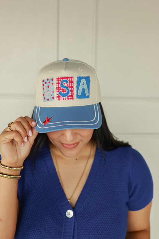 USA PATCHWORK TRUCKER HAT