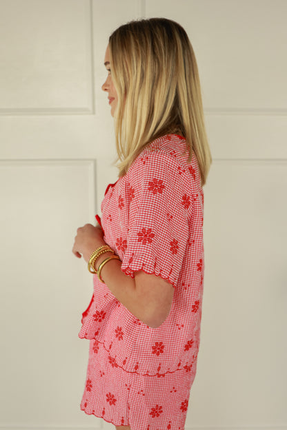 RUBY EYELET SET | RED