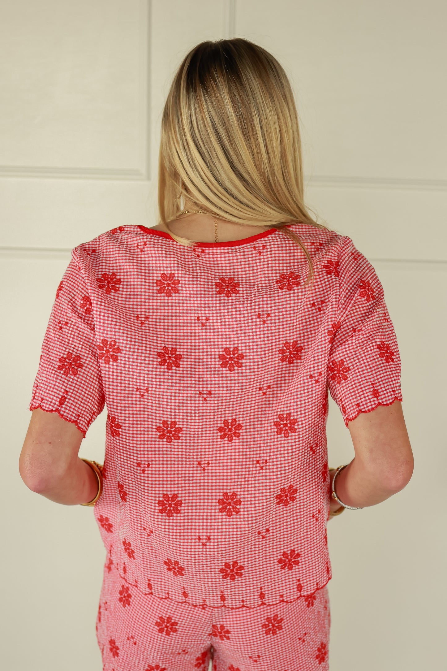 RUBY EYELET SET | RED