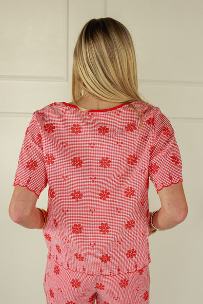 RUBY EYELET SET | RED