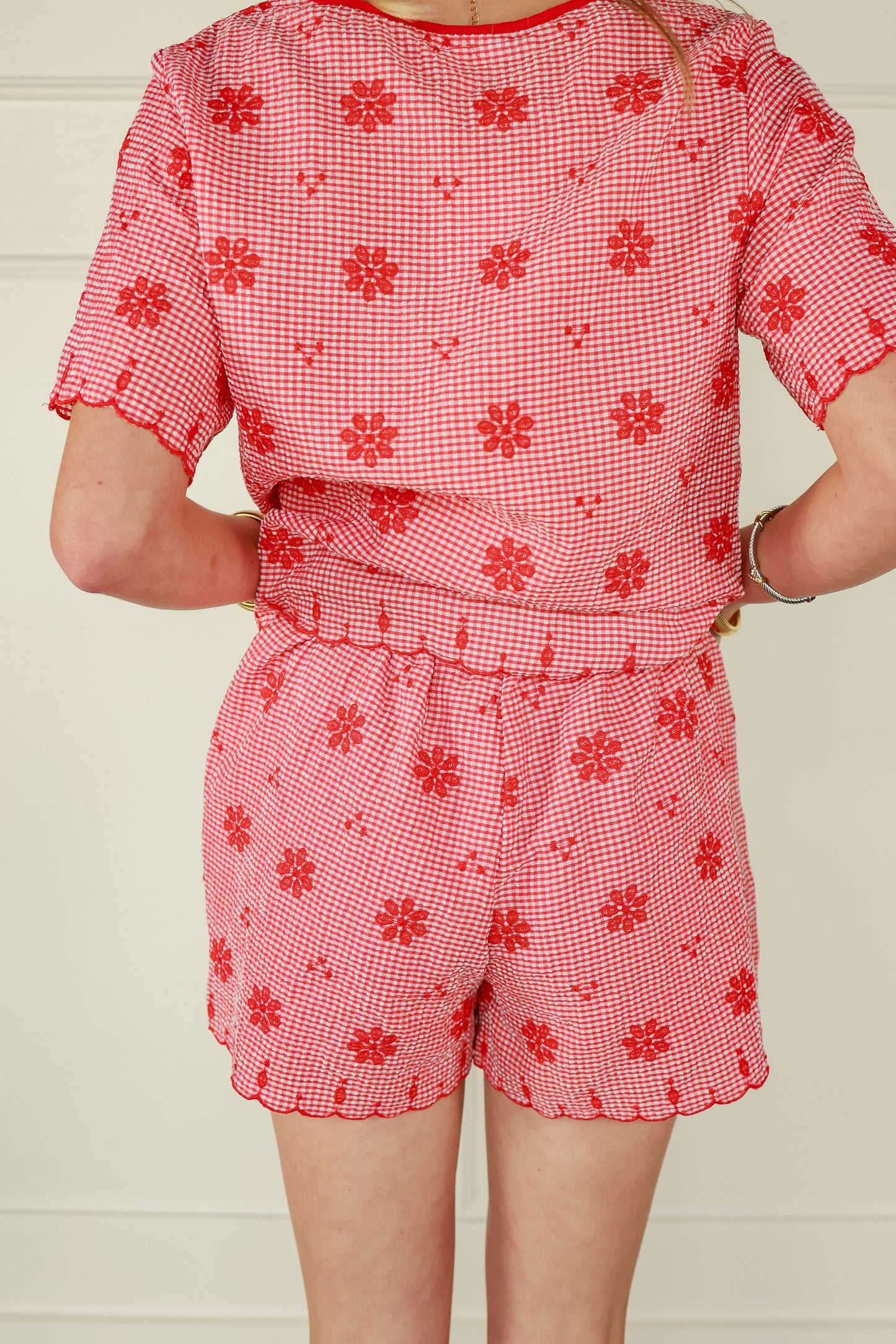RUBY EYELET SET | RED