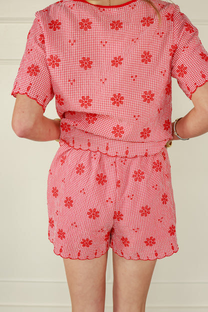 RUBY EYELET SET | RED