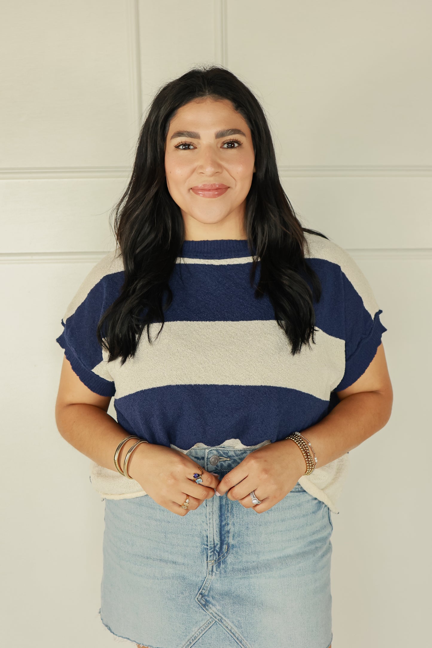 LAIDBACK STRIPE KNIT TOP