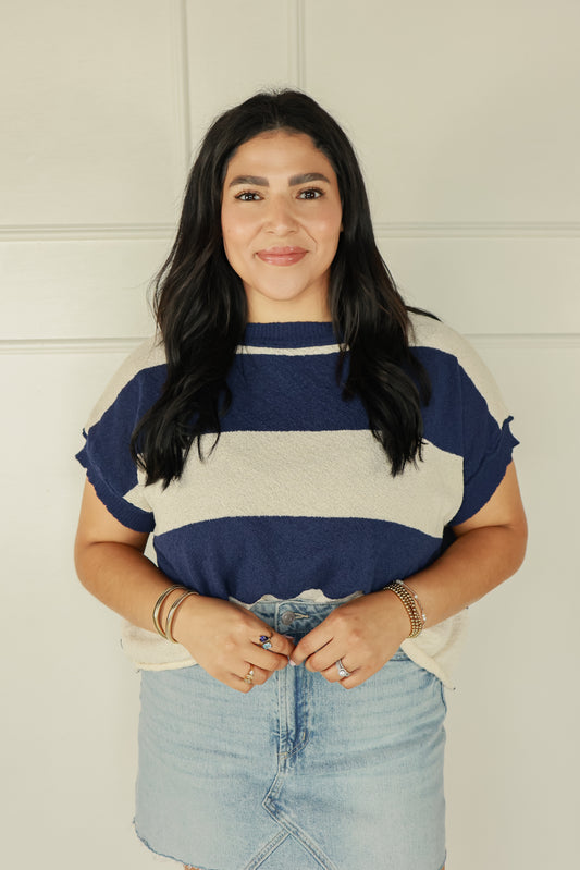 LAIDBACK STRIPE KNIT TOP