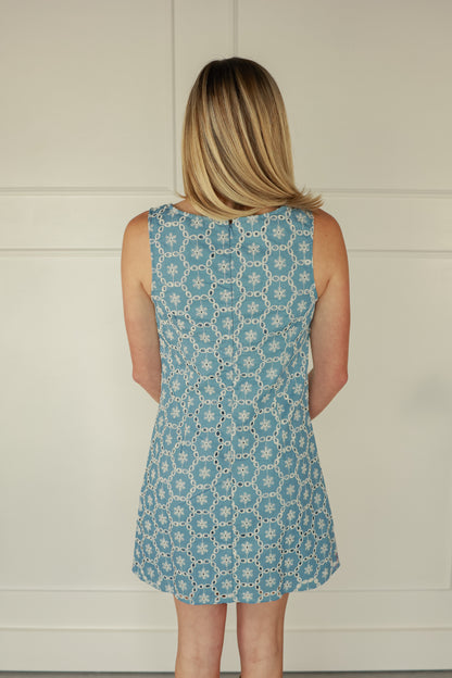 LIBERTY LACE MINI DENIM DRESS