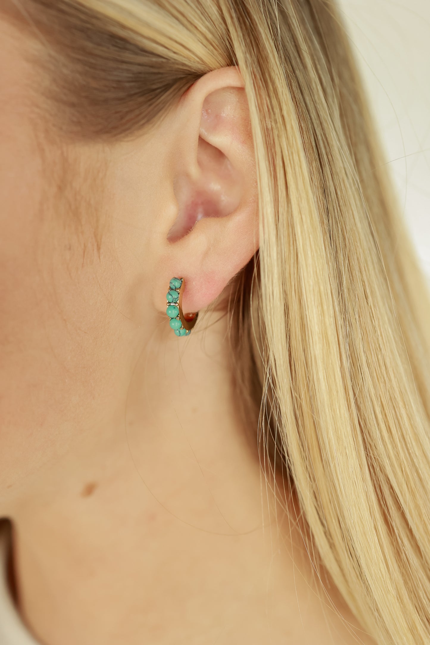 TURQUOISE DOT EARRING