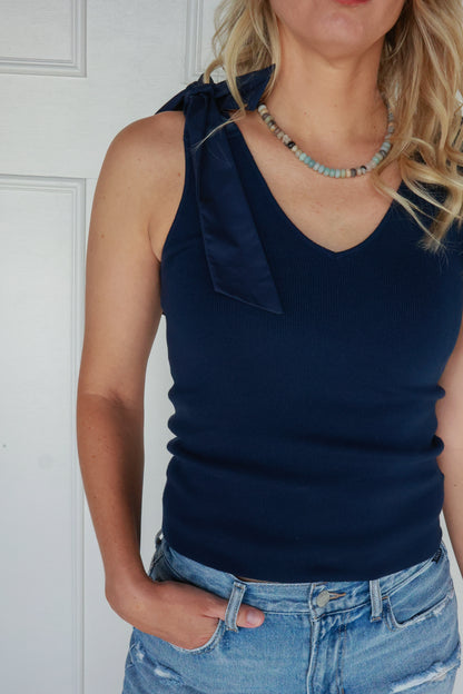 THE BOW DETAIL SWEATER TANK
