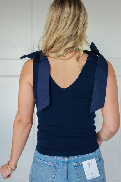 THE BOW DETAIL SWEATER TANK