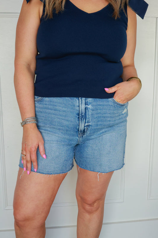 THE SUMMER STAPLE DENIM SHORTS | VERVET