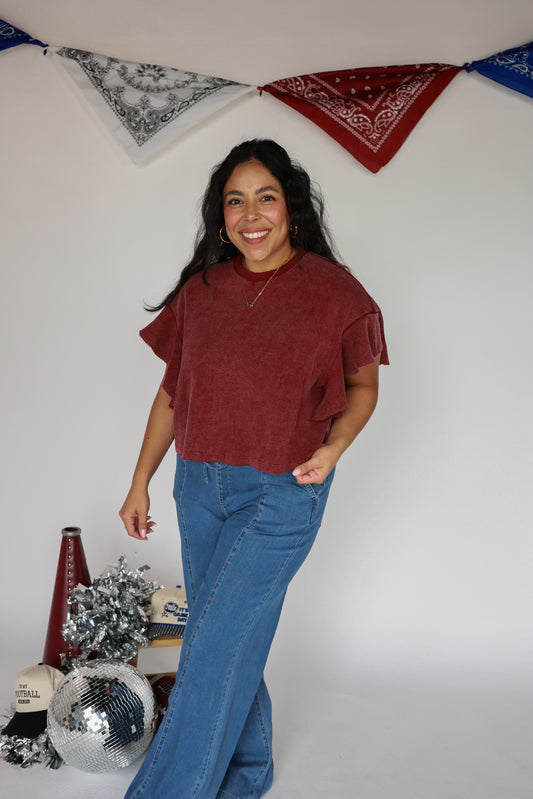 THE MARLOWE RUFFLE TOP