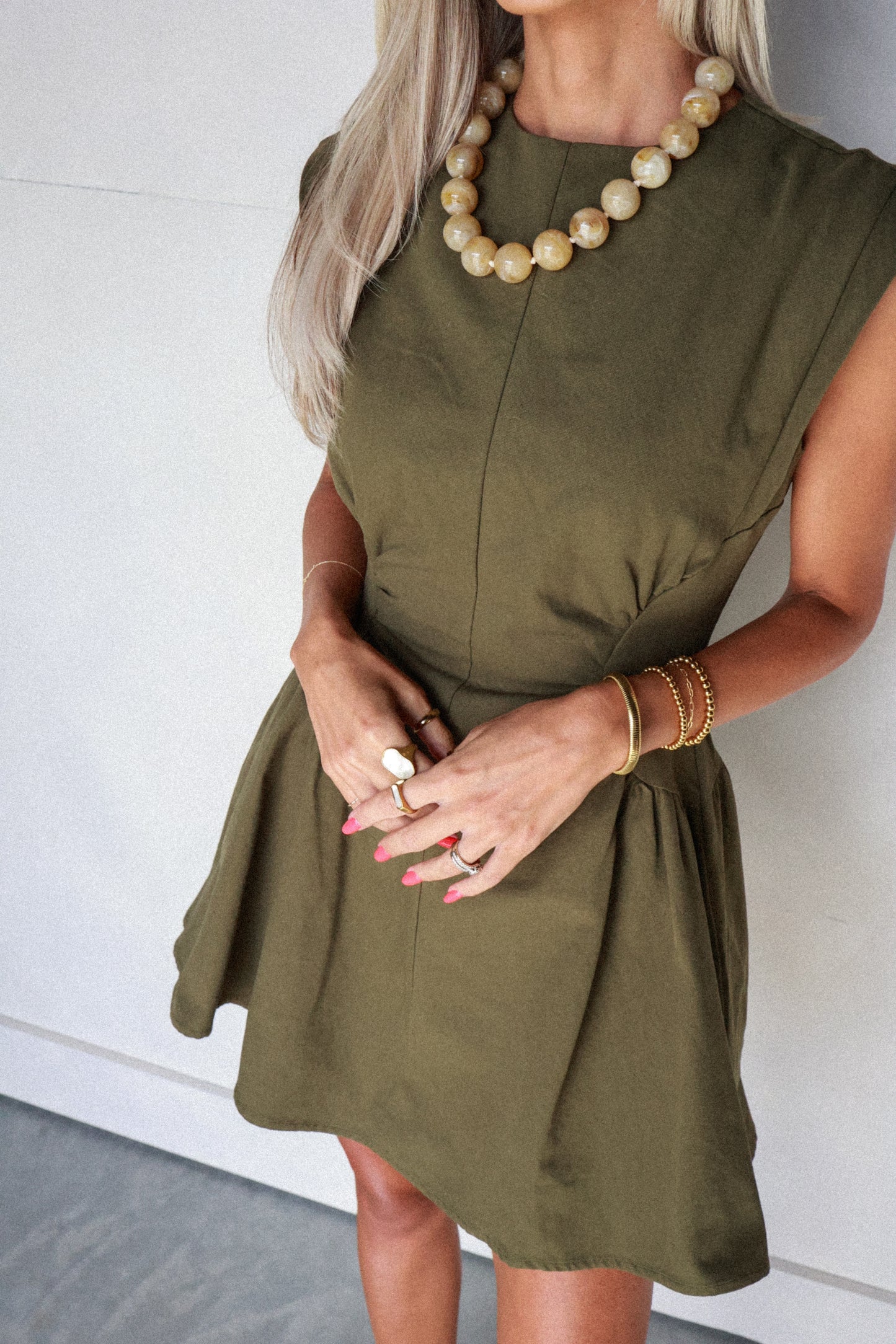 THE VINTAGE OLIVE MINI DRESS