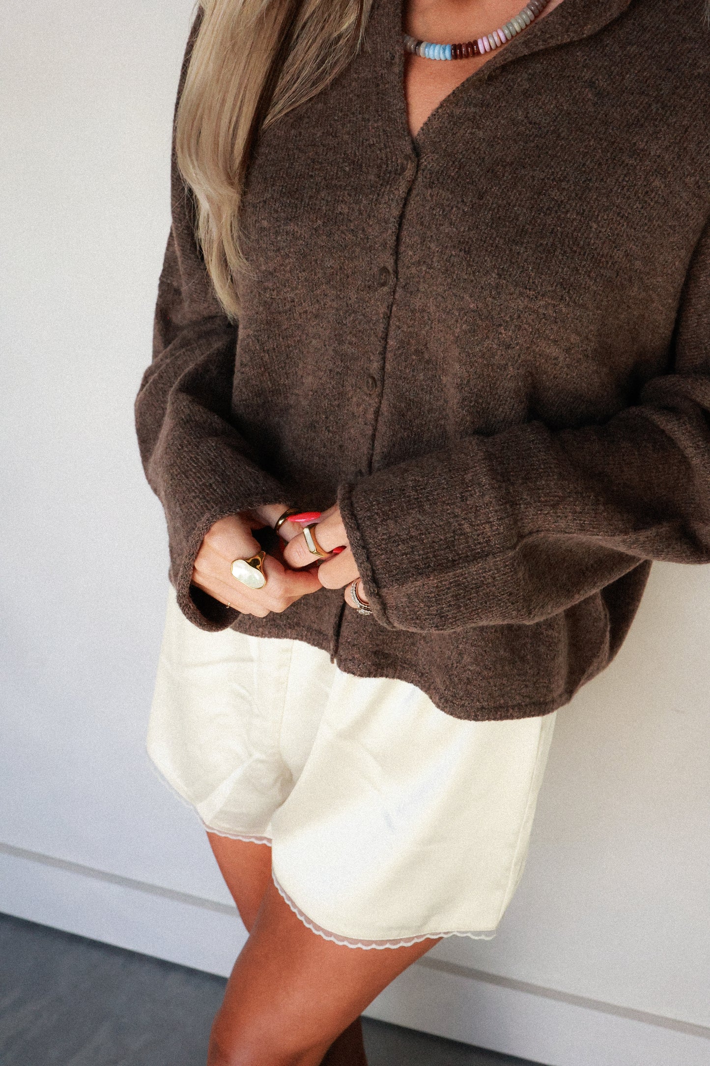 THE PIPER CARDIGAN | DARK BROWN