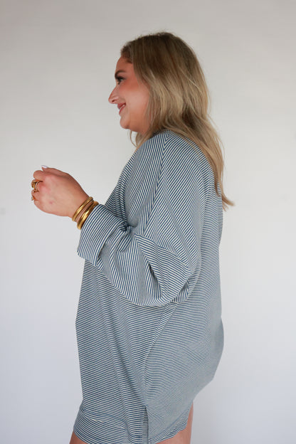 THE STRIPED BLUE SET | TOP ONLY