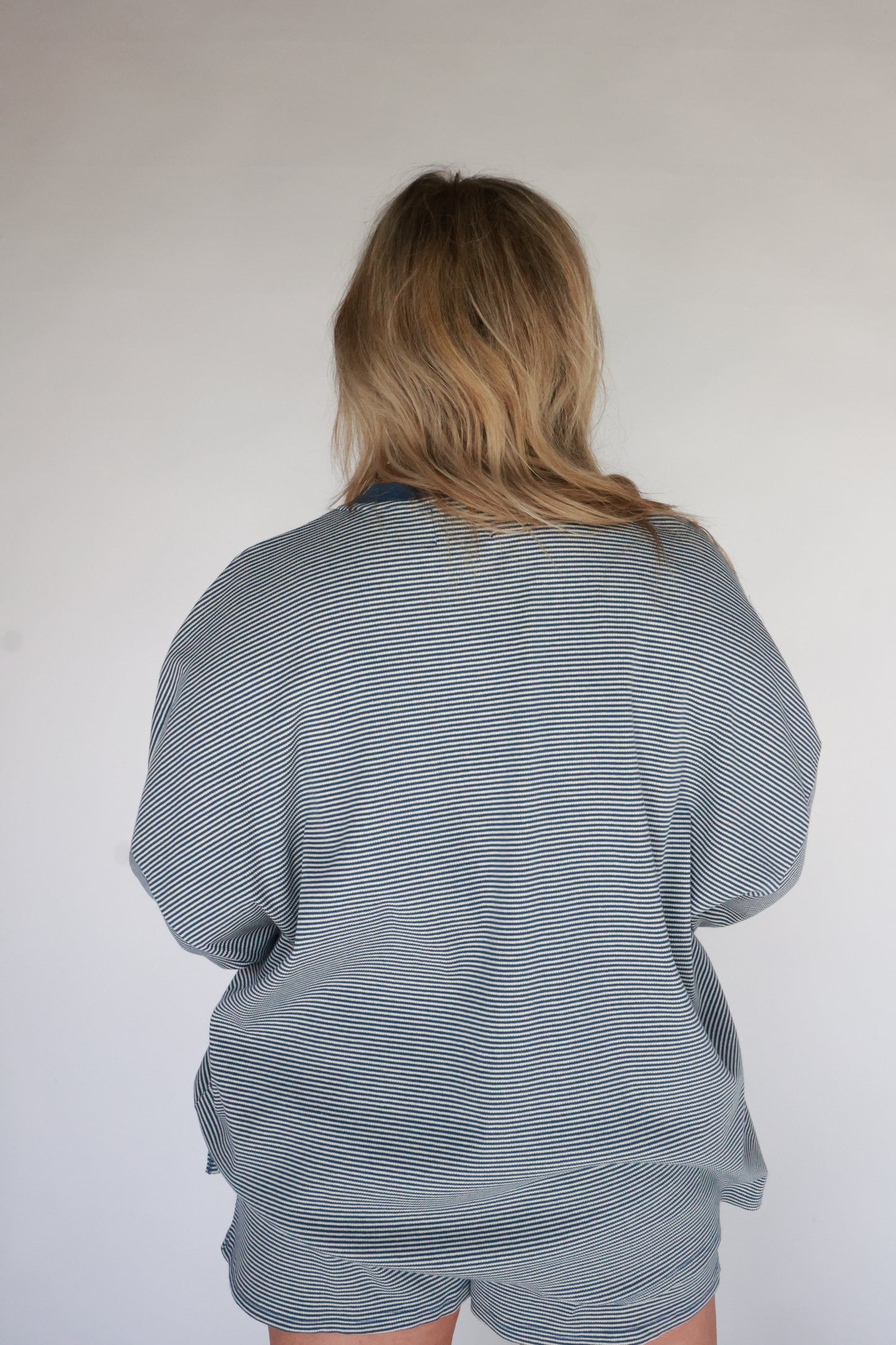 THE STRIPED BLUE SET | TOP ONLY