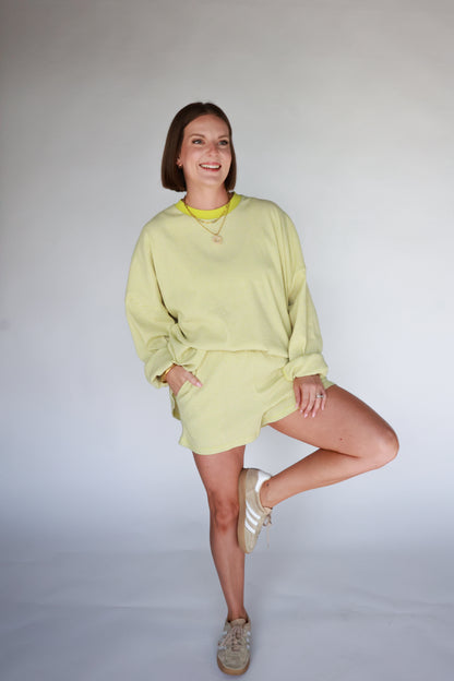 THE STRIPED CHARTREUSE SET | TOP ONLY