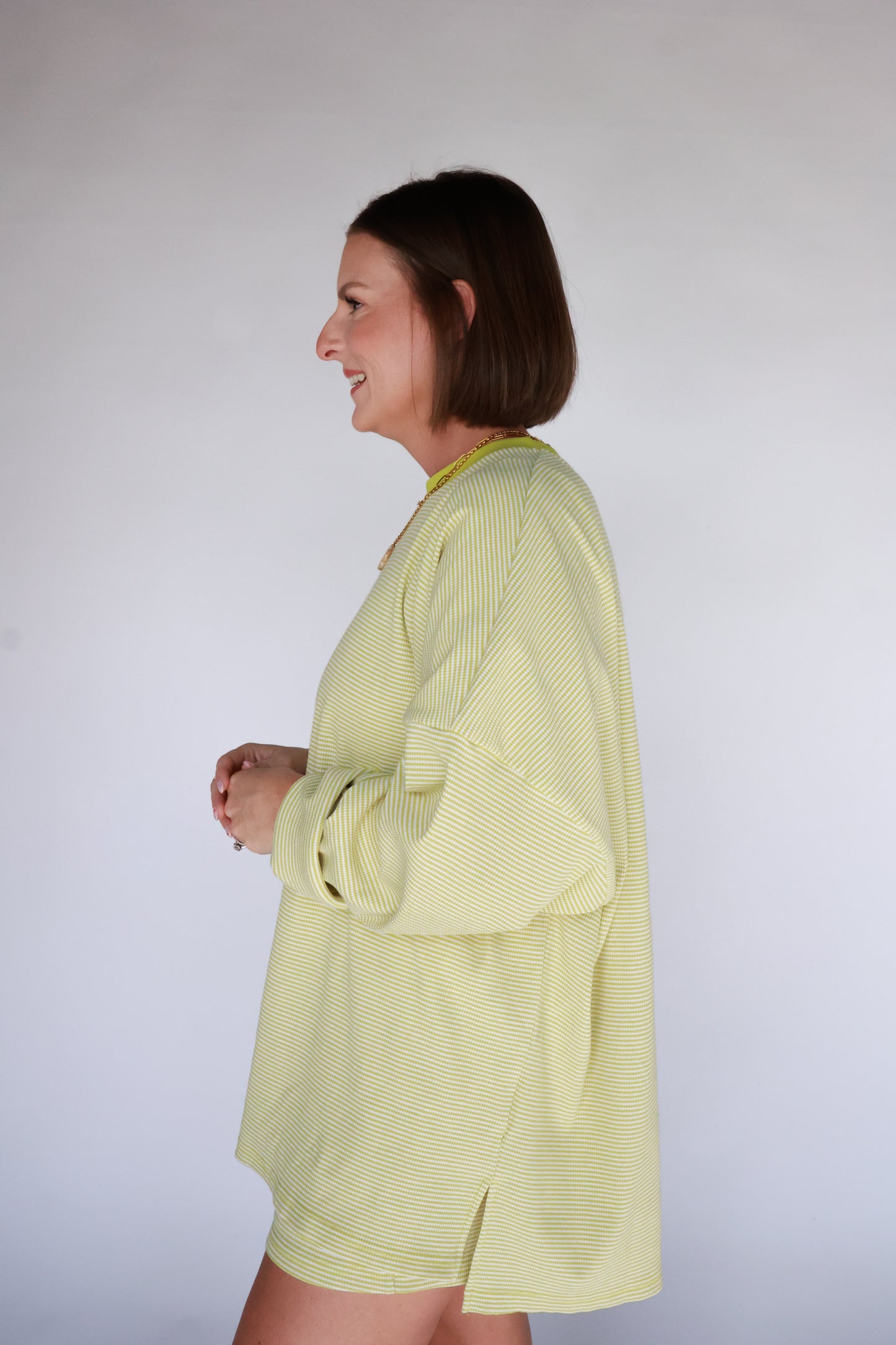 THE STRIPED CHARTREUSE SET | TOP ONLY