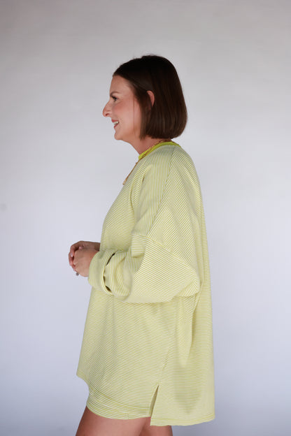 THE STRIPED CHARTREUSE SET | TOP ONLY