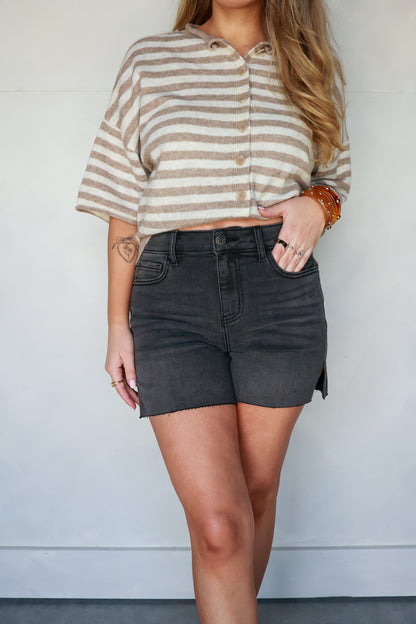 MIDI RISE BLACK DENIM | CELLO