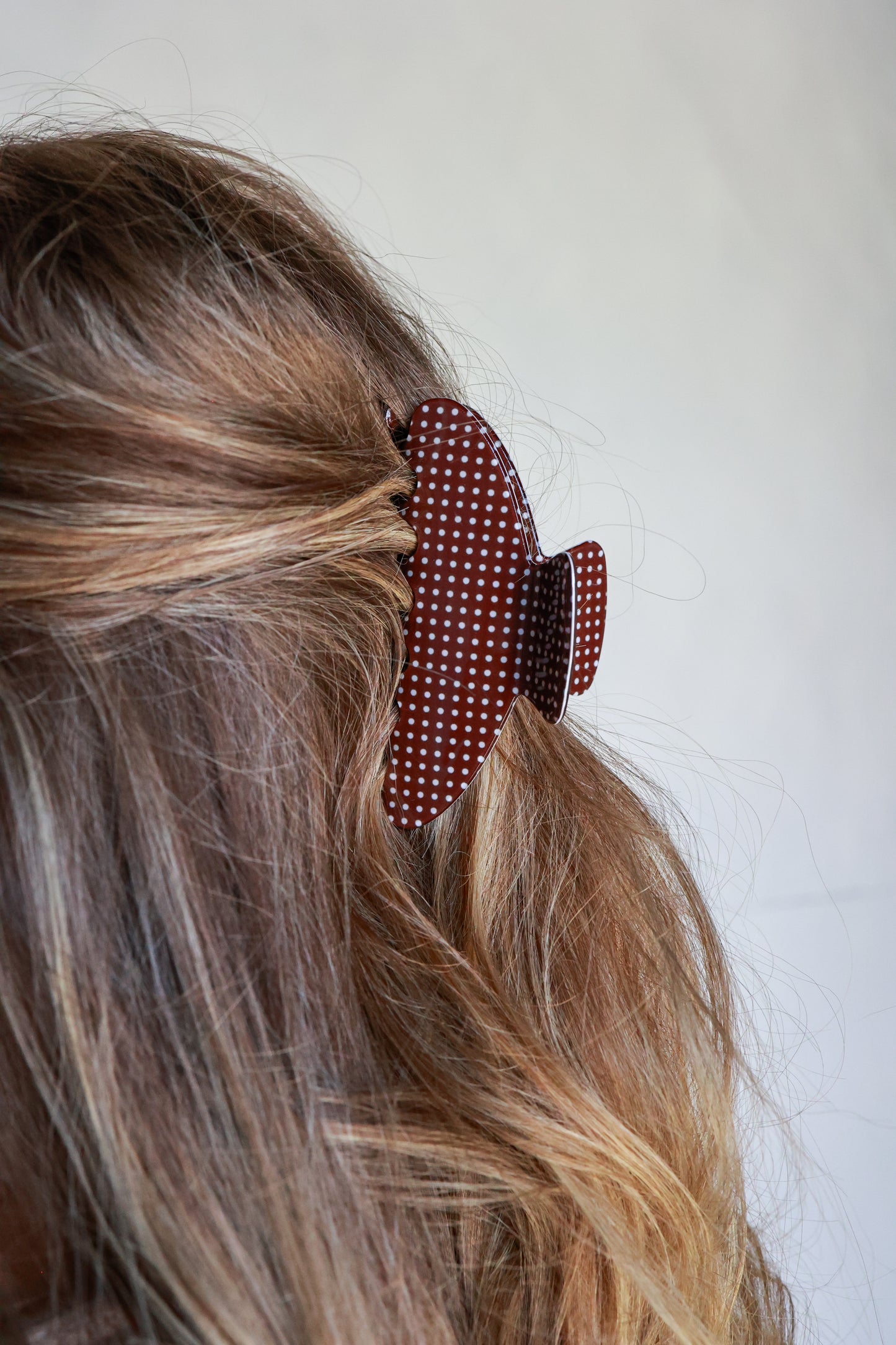 POLKA DOT HAIR CLIP | BROWN