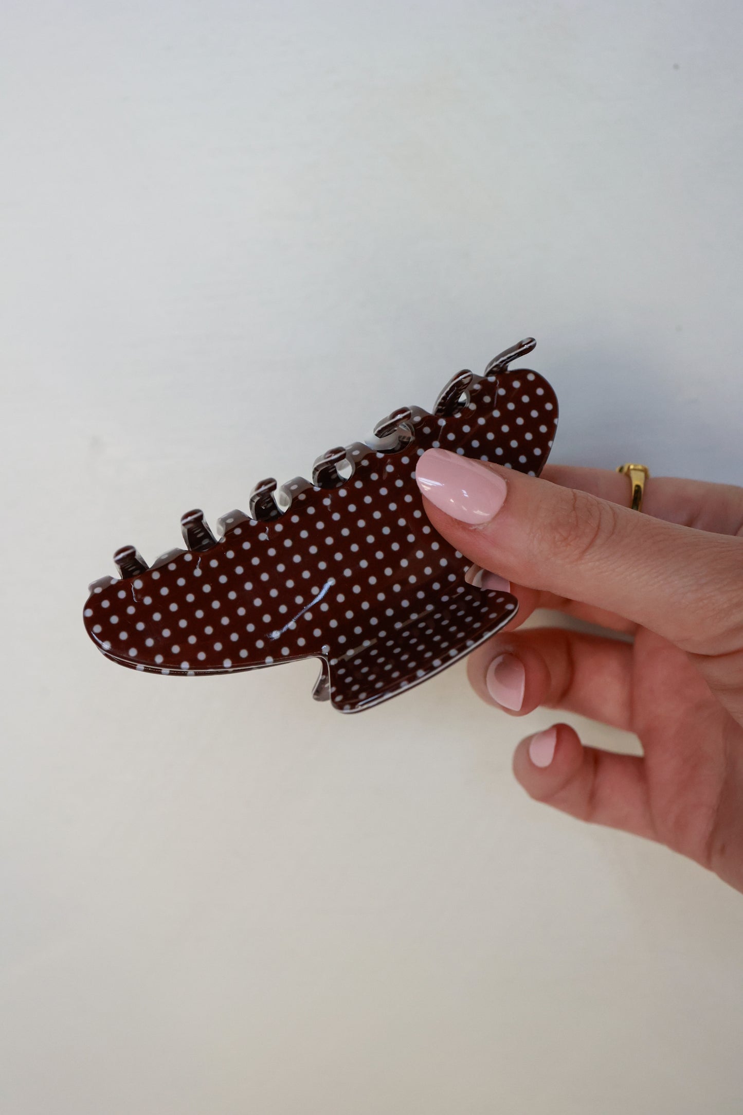 POLKA DOT HAIR CLIP | BROWN