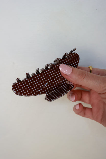 POLKA DOT HAIR CLIP | BROWN