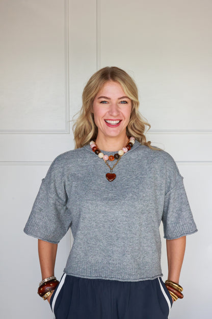 THE CAMDEN GRAY KNIT TOP