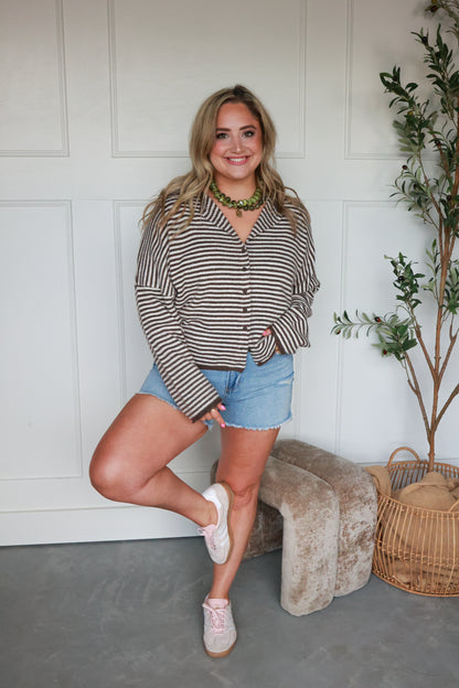 THE STRIPE COCOA TOP