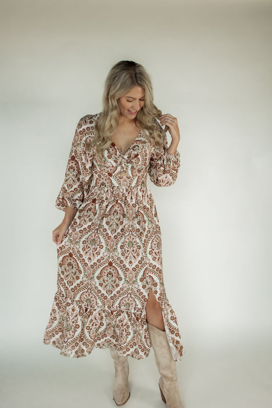 THE AUTUMN FLORAL MAXI DRESS