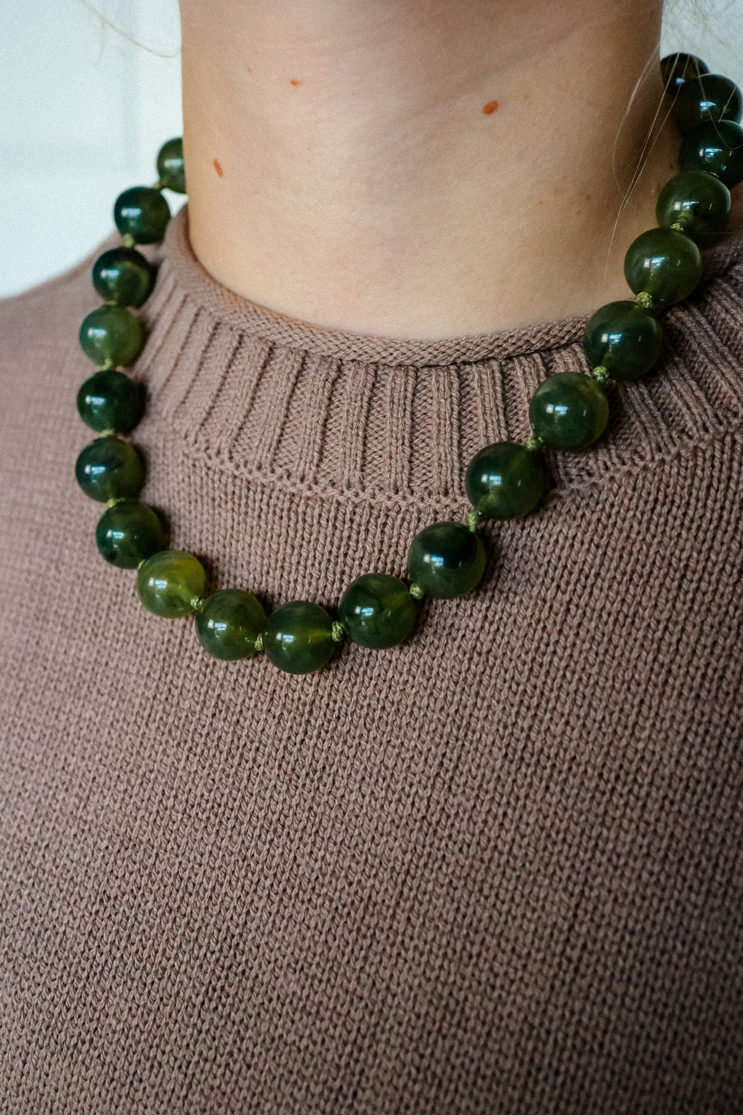 THE BUBBLE NECKLACE IN OLIVE