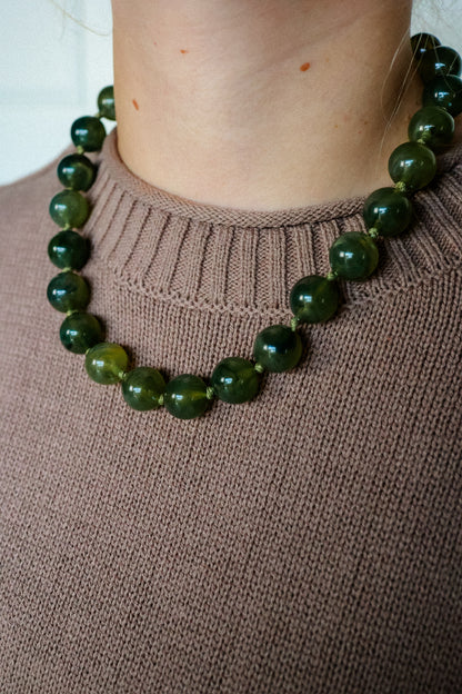 THE BUBBLE NECKLACE IN OLIVE