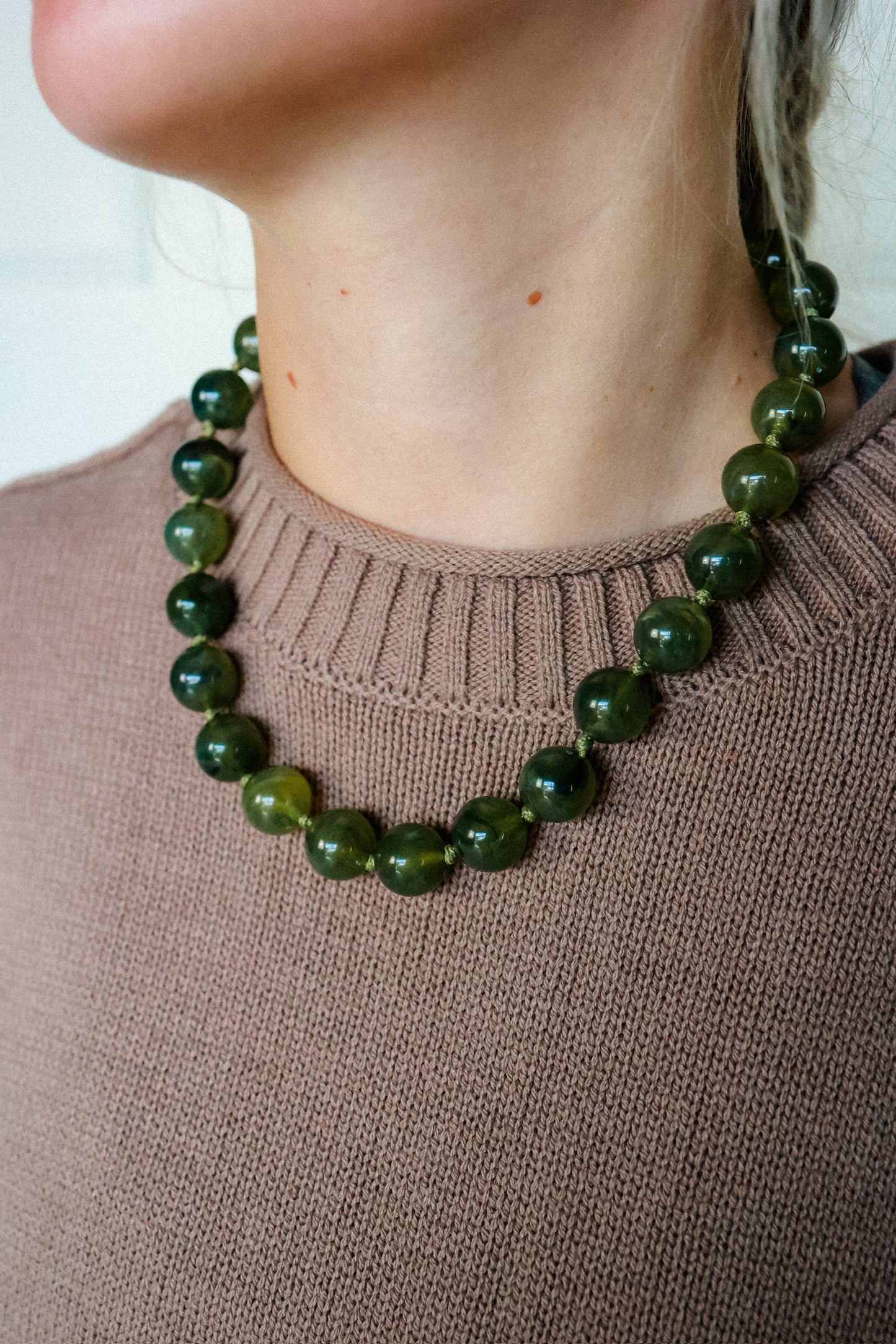 THE BUBBLE NECKLACE IN OLIVE