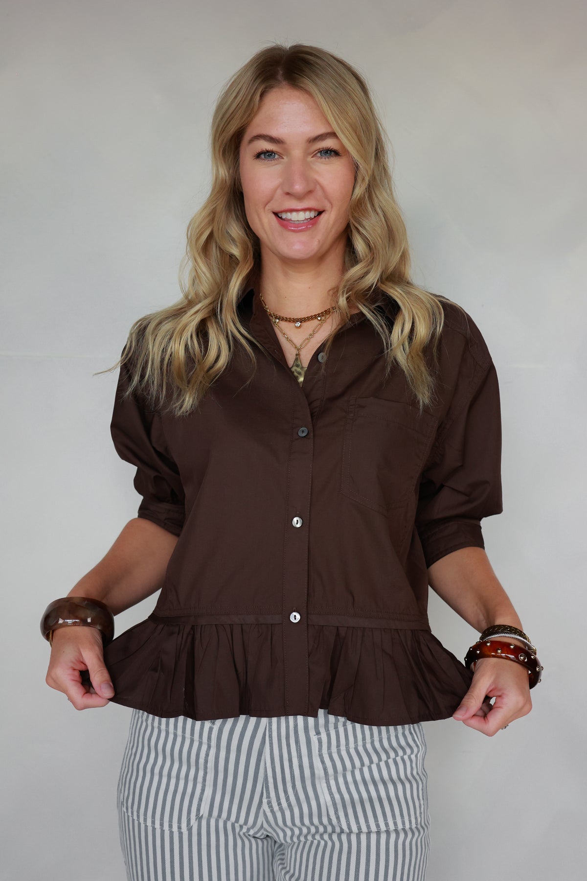 THE MOCHA PEPLUM