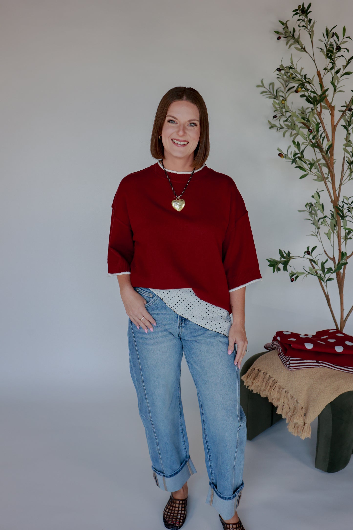 THE SIDELINE SWEATER | MAROON