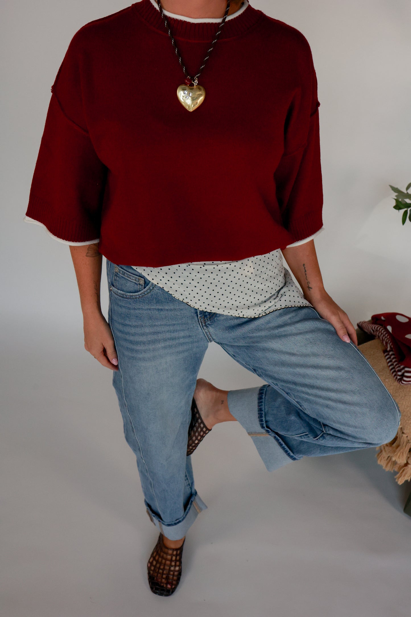 THE SIDELINE SWEATER | MAROON