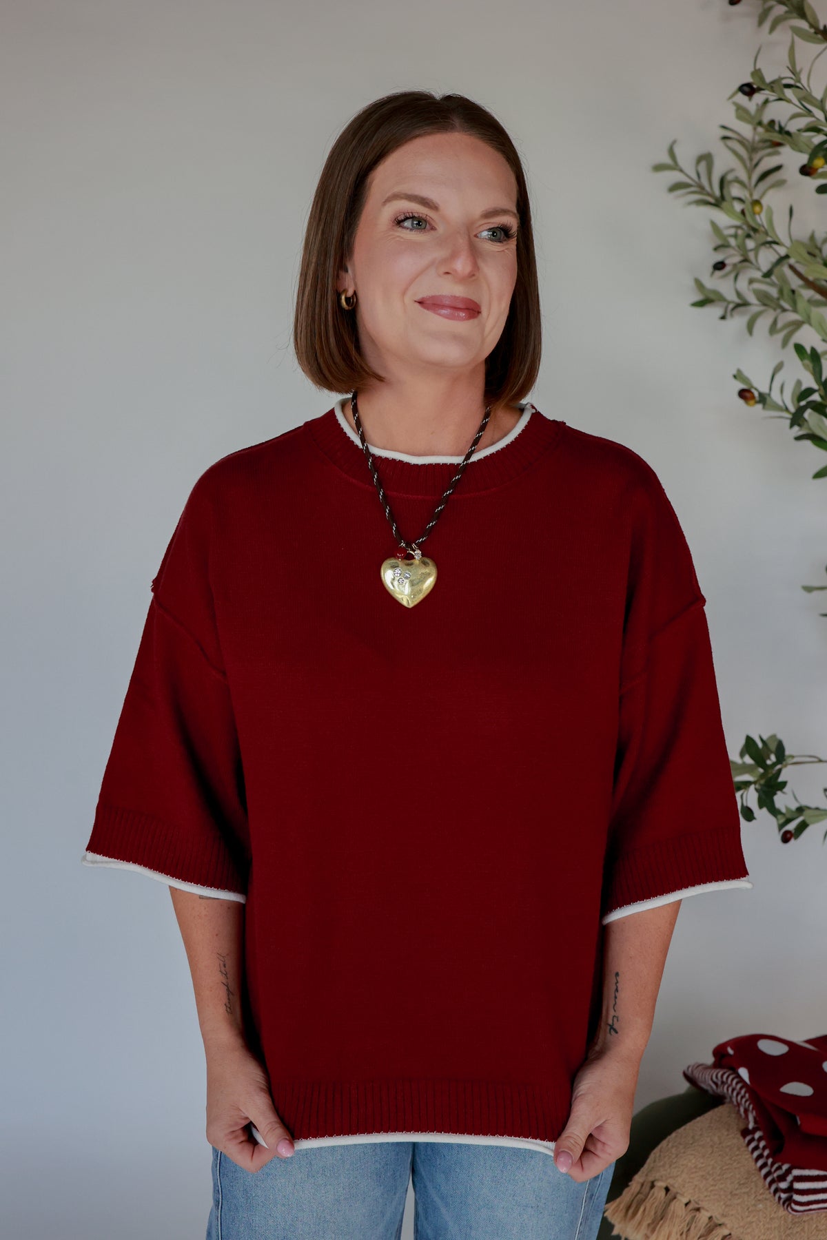 THE SIDELINE SWEATER | MAROON