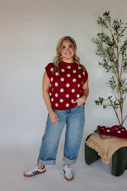 GO TEAM POLKA DOT TOP | MAROON