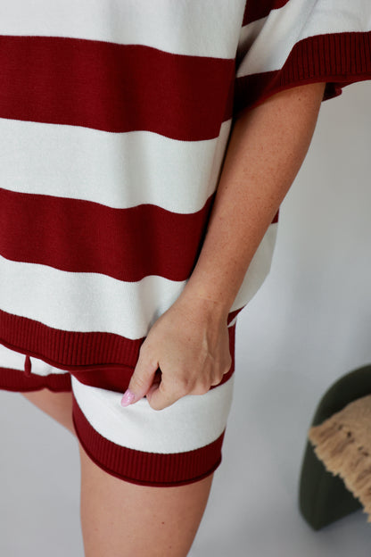 GAMEDAY LOUNGEWEAR SET | MAROON + WHITE