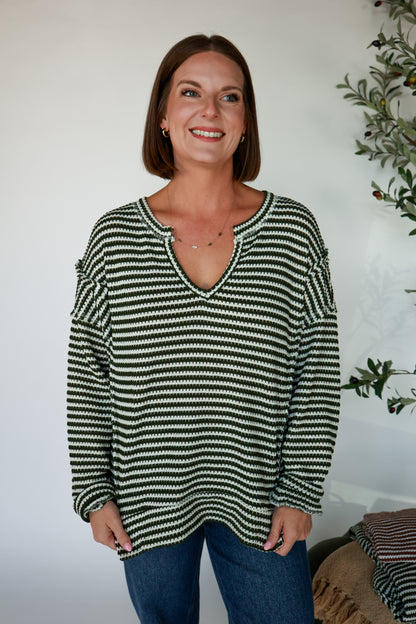 THE OLIVE GROVE STRIPE TOP