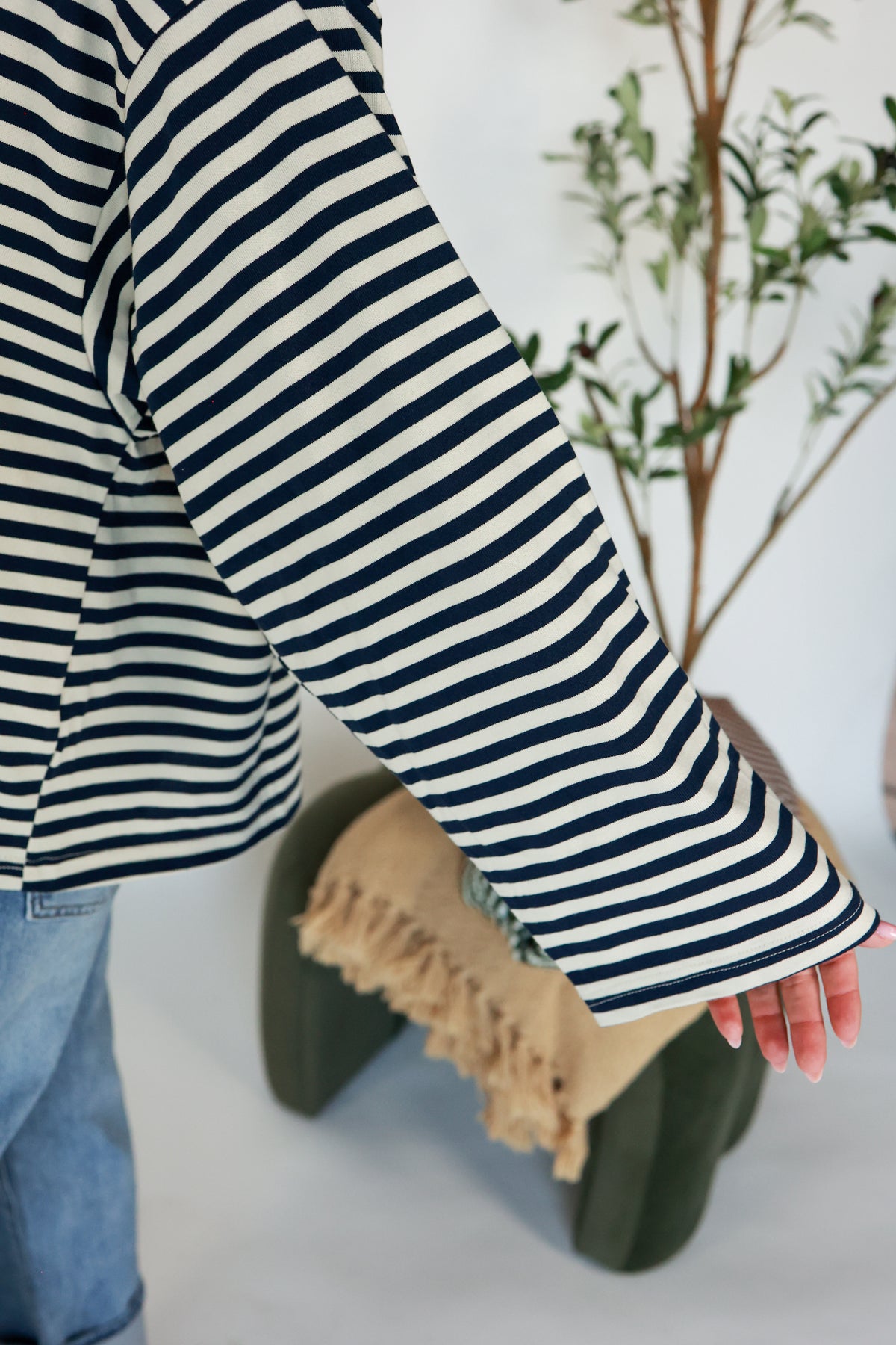 EASY DOES IT STRIPE TOP | NAVY + IVORY