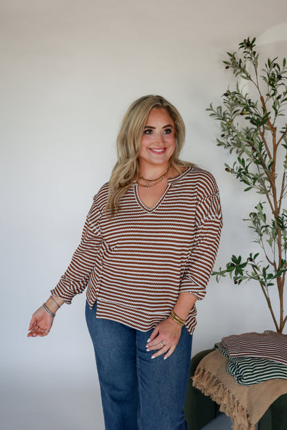 THE MOCHA GROVE STRIPE TOP